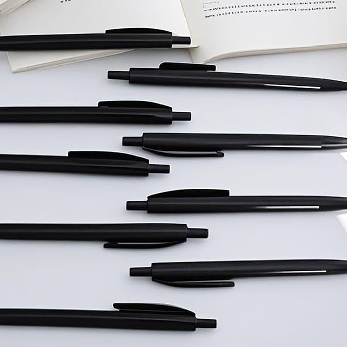 100 Pack Pens Bulk Retractable Ballpoint Pens No Bleed Black Barrel Click Pen Smooth Ink Medium Point Pen for Office Home School Supplies 1.0MM Black Ink-DeskLoop Office