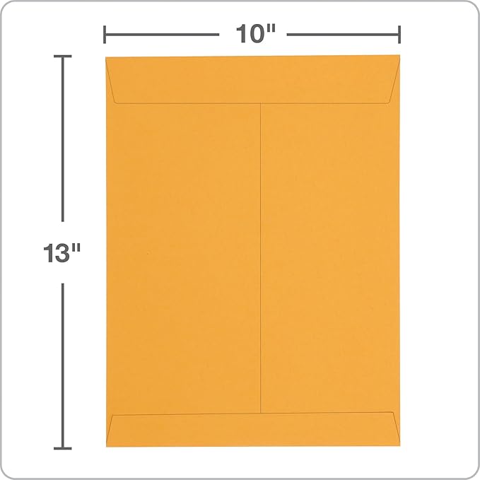 Columbian 10 x 13 Catalog Envelopes with Self Seal Closure, 28 lb Brown Kraft, for Mailing Flat Letter Size Documents or Photos, 100 Per Box (COLO335)-DeskLoop Office