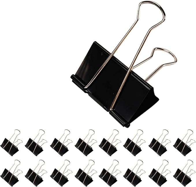 Jumbo Binder Clips 3 Inch - Extra Large Binder Clips 16 Pack, Heavy Duty Office Binder Clips for Paper, Documents, School & Office Supplies (16, 3 inch)-DeskLoop Office