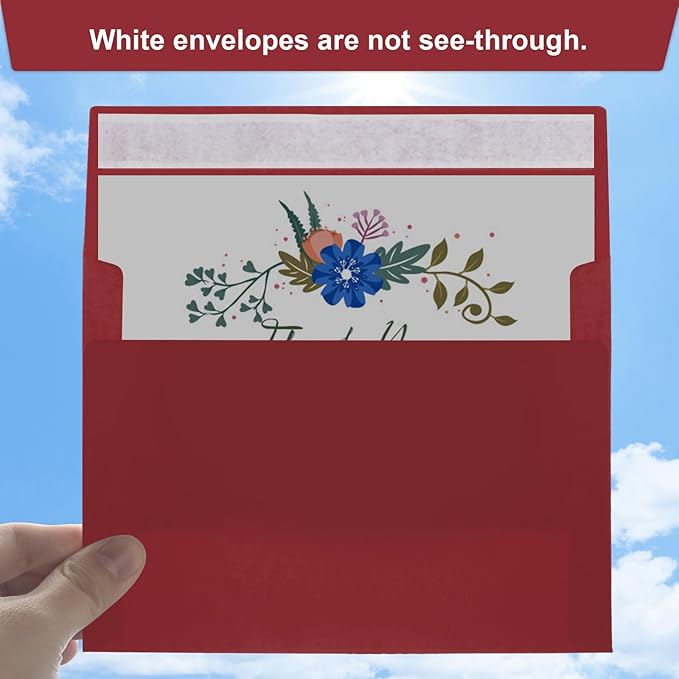 Joyberg 50 Packs Wine Red 5x7 Envelopes, Wine Red Envelopes 5x7, Wine Red Envelopes, Deep Red Color A7 Envelopes, Burgundy Envelopes 5x7, Invitations, Photos, Greeting Cards, Mailing (Wine red)-DeskLoop Office