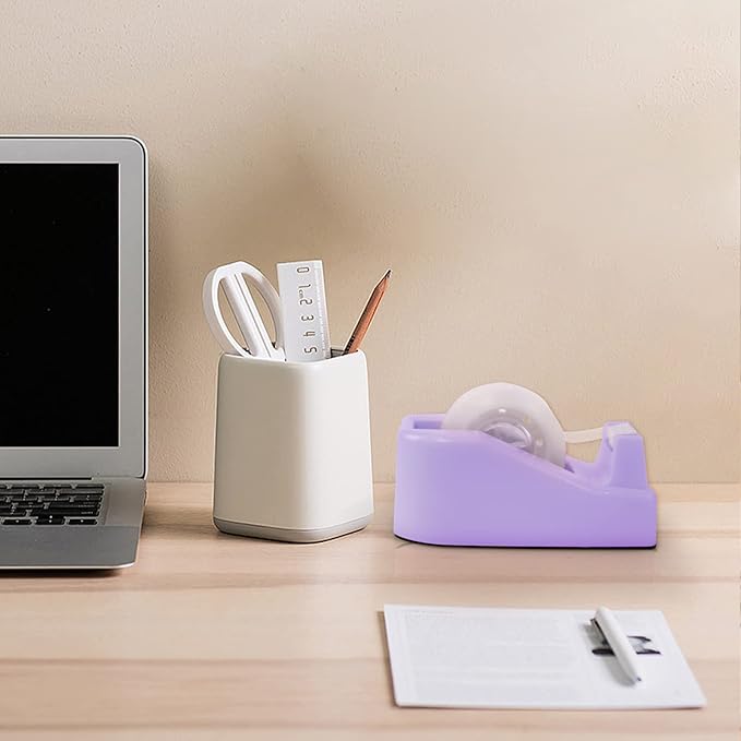 1Pcs Desktop Tape Dispenser Adhesive Roll Holder with Weighted Nonskid Base, Purple (Tape not Included)-DeskLoop Office