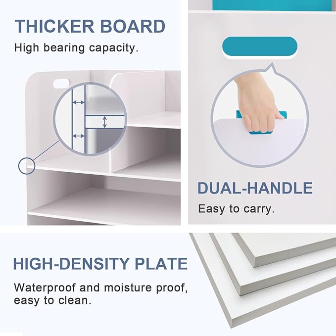 SONGWAY Desk File Organizer with Handle - Desktop File Sorter, Paper Storage Holder, Paper Letter Tray, Desk Organizers and Storage for Home Office School-DeskLoop Office