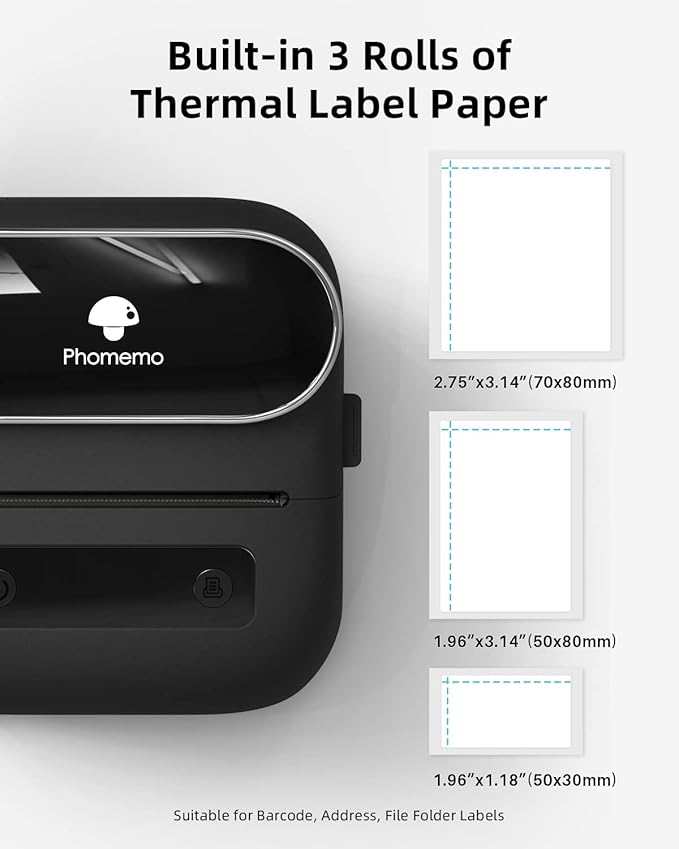 Phomemo M220 Label Makers, 3 Inch Portable Label Maker Machine with 3 Roll Labels, Wireless Thermal Label Printer for Address, Labeling, File Folder Label, Home Organizing-DeskLoop Office