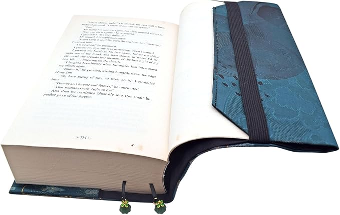 BLBMH Book Cover for Paperbacks- Adjustable Fabric BookJacket Cover Protector Fit for 5.5x8.5 inch Hardcover Softcover Book Novels Notebook Bible Book Lovers Gifts - Lotus 8.5in-DeskLoop Office