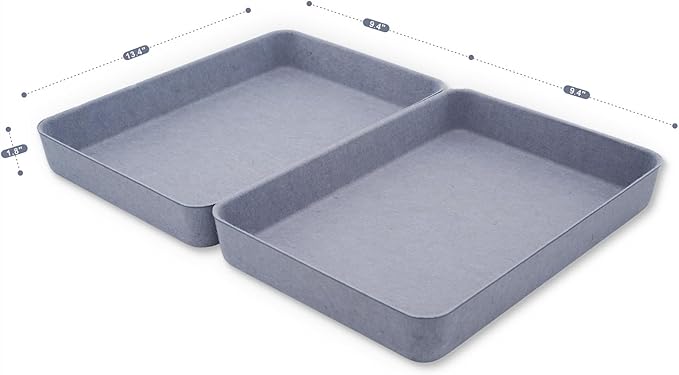 Welaxy 2-piece Office desk drawer organizer tray letter-size documents A4 paper book file Folder Holder storage bins ( Glacier Gray)-DeskLoop Office