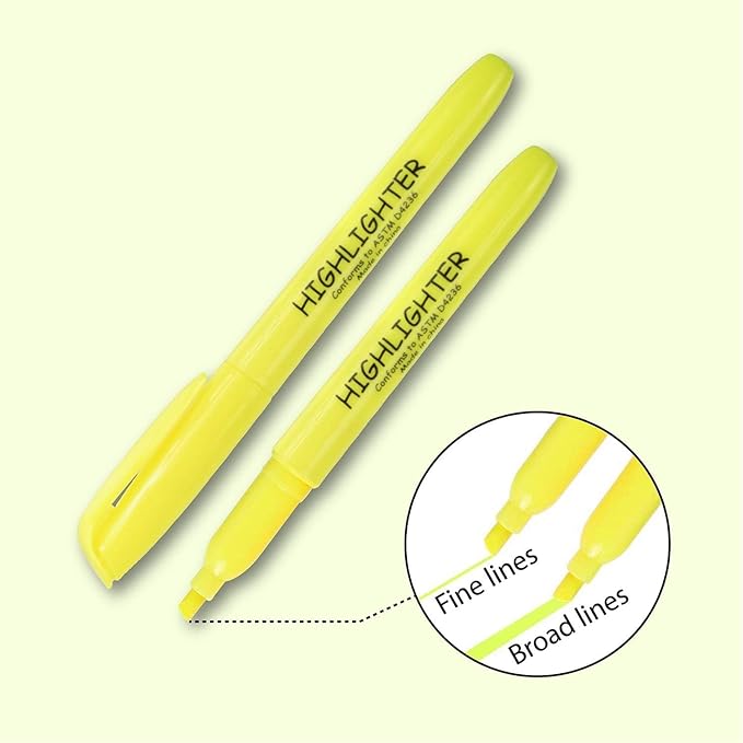 Trail maker 100 Packs of Bulk Yellow Highlighters in Bulk | Bright Wholesale Highlighters for Classrooms, School Kids, Teachers, Office Supplies-DeskLoop Office