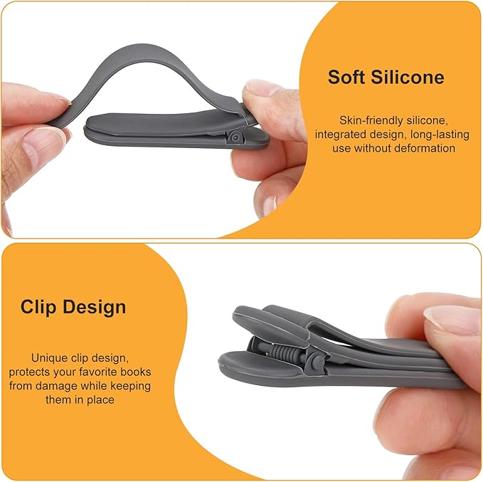 9Pcs Automatic Bookmark, Silicone Smart Book Marks for Reading Women, Men, Kids,Cute Unique Book Markers Bookmark Clip Reading Accessories Gifts for Book Lovers