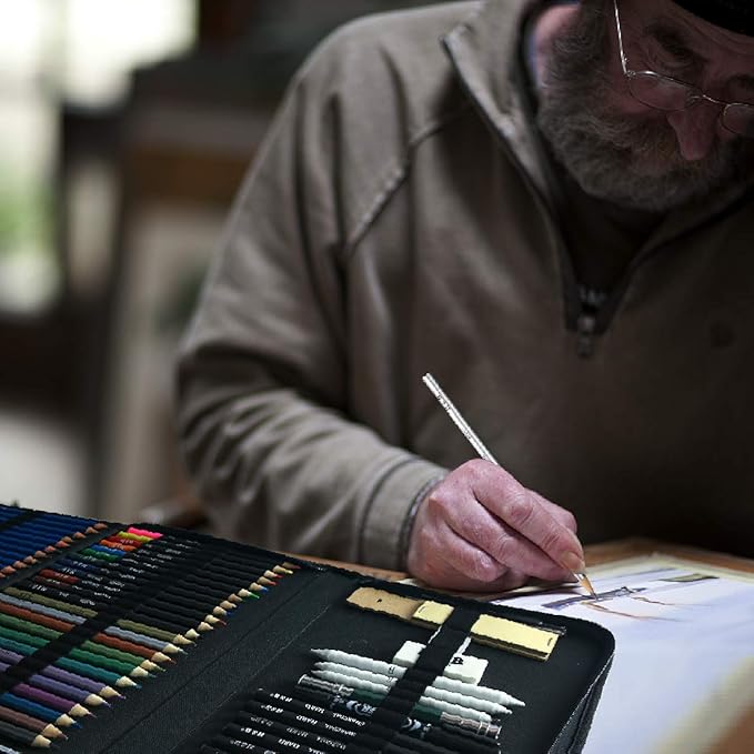 H & B 72PCS Drawing Supplies Sketching Set,Art Kit include Drawing & Colored Pencils for Adults Artists Kids.Pro Art Sketch Supplies with Sketchpad,Watercolor & Metallic Pencils-DeskLoop Office