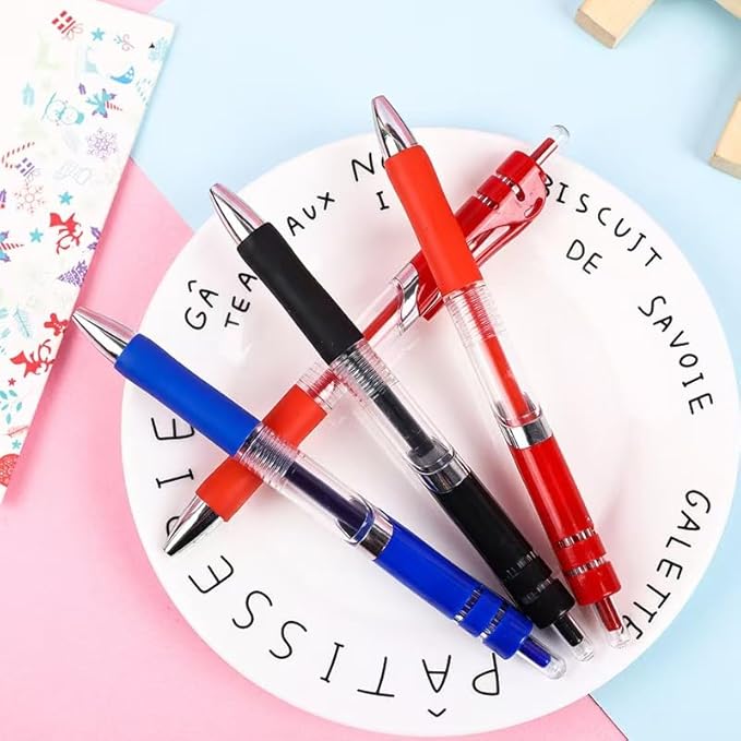 30PCS Retractable Gel Pens for Journaling, 0.5mm Ink Pens for School Office Suppliers, Fine Point Smooth Writing Pens. (Blue)