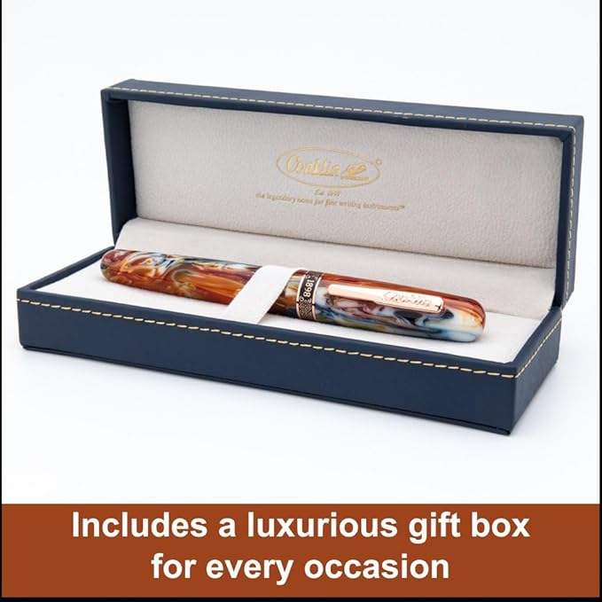 Conklin 1898 Fountain Pen, Misto Orange - Fine Nib | Unique Resin Blend Pen with Luxury Design | JoWo Stainless Steel Nib Made in Germany | Ideal Gift for Professionals-DeskLoop Office