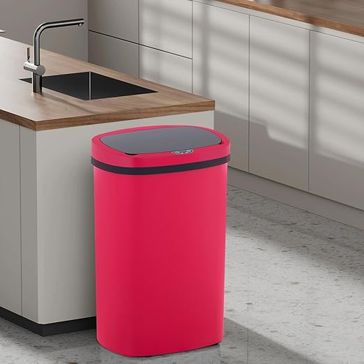 PayLessHere 13 Gallon Trash Can Kitchen Trash Can Automatic Garbage Can with Lid Touch Free High-Capacity Motion Sensor for Home Kitchens Bedroom Bathroom Office Kitchen Waste Bin Wateproof Trash Bin-DeskLoop Office