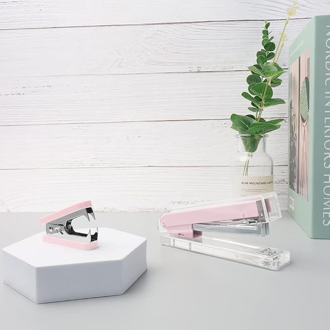 Staples Remover Pink crylic Luxury Silver Color Metal Body Staple Puller - Image 9