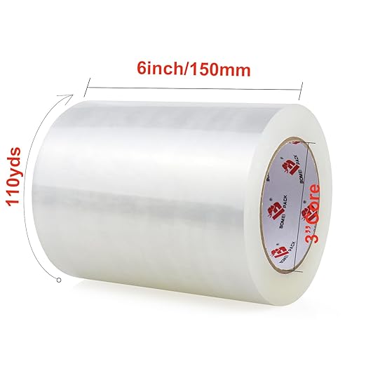 BOMEI PACK Clear Shipping Tape 6" Wide, 6 inch x 110 Yards (330ft), Industrial Grade 6 inch Heavy Duty Packing Tape for Box Office Moving, Shipping and Mailing-DeskLoop Office