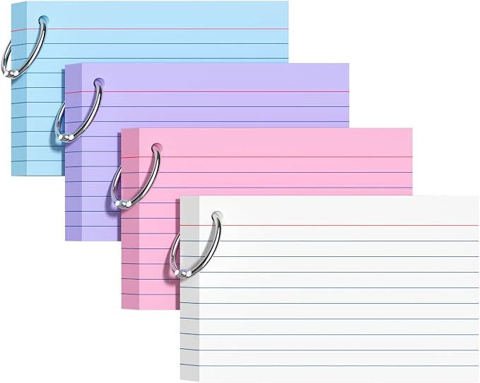 Index Cards 4x6 Inches, Colored Flash Cards by Glyanlee