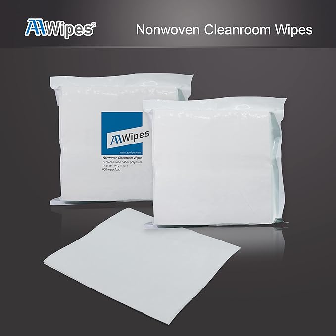 AAwipes Cleanroom Wipes 6" x 6" (Bag of 300 Pcs, Grade A, 68 GSM) Lint Free Wipes Cellulose/Polyester Wipers for Lab, Electronics, Pharmaceutics, Electronics, Printing, Semiconductor etc. (NW06806)-DeskLoop Office