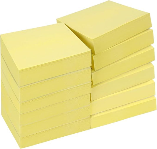 24 Pads Mini Sticky Notes,2 x 1.5 Sticky Notes Small,2400pcs Notes Pads,Strong Self-Adhesive Notes,Yellow Bulk Tiny Pads Easy to Post Notes for Office Supplies,School,Daily Life(100 Sheets/Pad)-DeskLoop Office