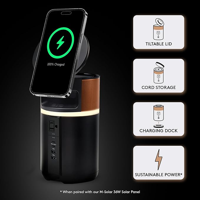 Duracell M250 Portable Charging Hub – 250W Charger for Laptops & Tablets, Wireless Charging for Cell Phones & Earbuds – Light & Compact Power Bank Station w/ USB-C, USB-A & AC Ports, Charging Dock-DeskLoop Office