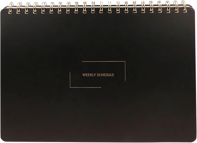 Undated Weekly Schedule | Business Planner | 8.25” x 11.75” ADHD Organizer | Premium Multi-Layout Schedule | Black | Landscape Layout-DeskLoop Office