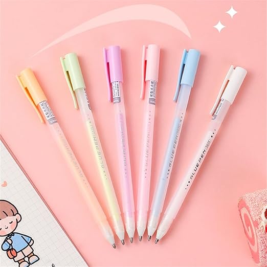 Scrapbook Quick Dry Crafting Glue Set, 6PCS Multi-color Spot Glue Pen for Papercrafts, Handmade Stationery, DIY Foil-Stamping, Back to School Supply, Year 6+-DeskLoop Office