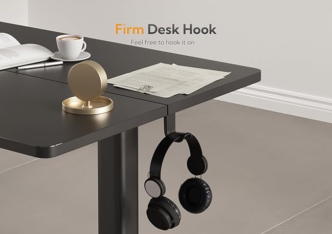 Claiks Standing Desk with Keyboard Tray, Standing Desk Adjustable Height, Raising Desks for Home Office and Computer Workstation, 55 Inches, Black-DeskLoop Office