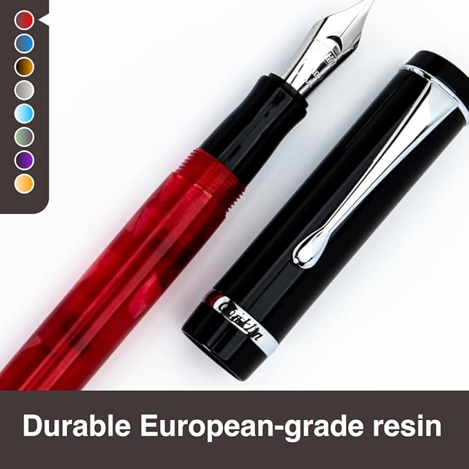 Conklin Duragraph Fountain Pen Red Nights - Fine Nib, Luxury Writing Instrument with Bold Red Finish-DeskLoop Office