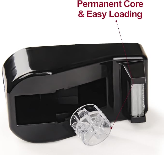 1Pcs Desktop Tape Dispenser Adhesive Roll Holder with Weighted Nonskid Base, Black (Tape not Included)-DeskLoop Office