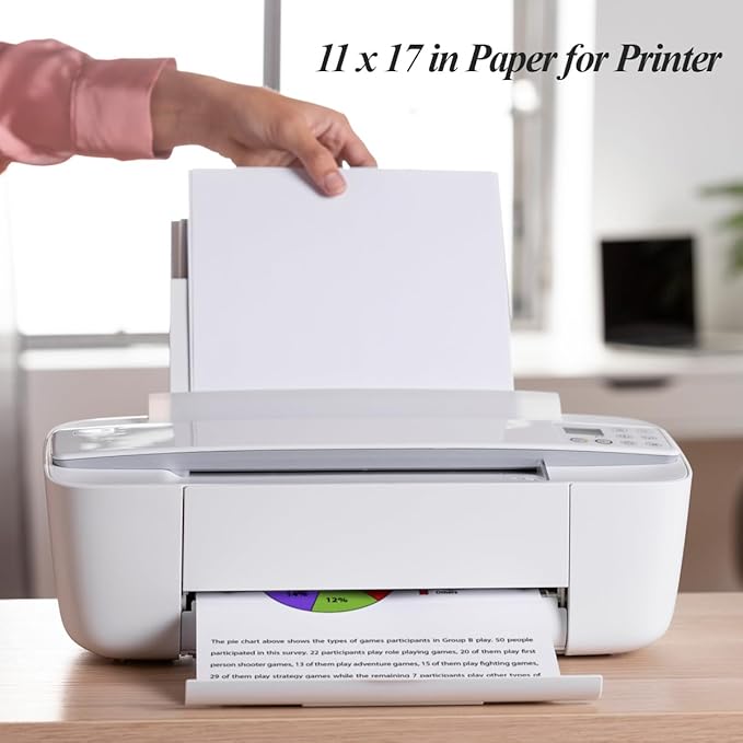 (5-Pack) 11" x 17" Blank Print Paper, 225Sheets/450Pages Blank Loose-Leaf Paper, DIY Template Printing in Office, 100gsm Blank Paper-DeskLoop Office