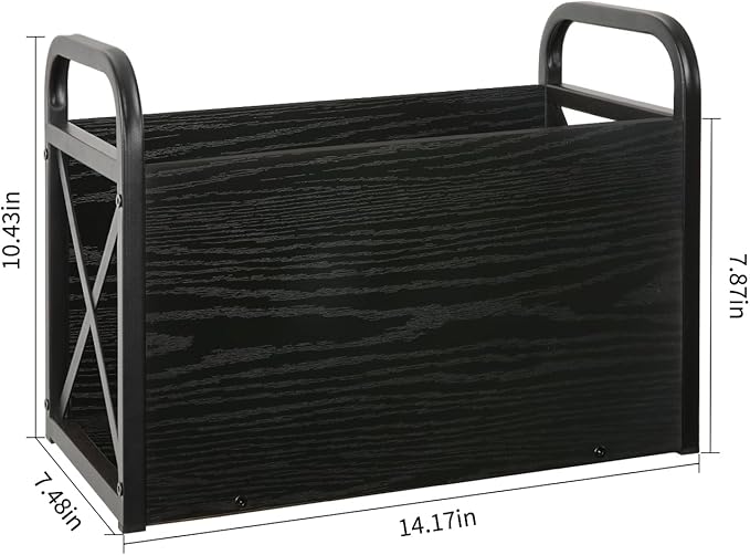 YINMIT Magazine Holder, Magazine Rack Floor, Magazine Storage Basket, Folder Organizer Bin for Books, Newspapers, Tablets (Black)-DeskLoop Office