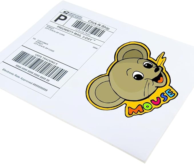 L LIKED 30 Printable White Sticker Paper Full Sheet Label, Matte, 8.5" x 11" for Laser & Inkjet Printers (30 Sheets)-DeskLoop Office