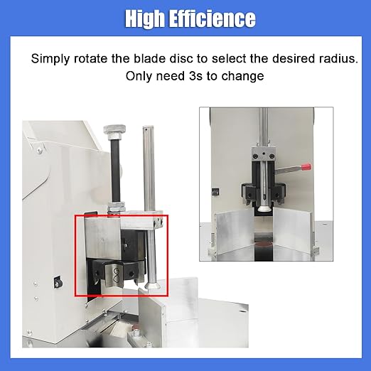 Heavy Duty Electric Round Corner Cutter, 110V Metal Fillet Paper Cutter with R8 R10 R12 R16 R21 Blades, Paper & Card Rounding Machine, Max 2.15in Punching Height for Cards, Books, Documents-DeskLoop Office