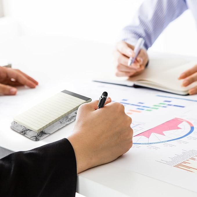 Outus 10 Pcs Pocket Notebook with Pen Set Included Mini Pocket Notepad Holder with 50 Lined Sheets, Metal Pen, 8 Pcs 3 x 5 Inch Memo Book Refills, 30 Lined Paper Per Note Pad (Marble Color)-DeskLoop Office