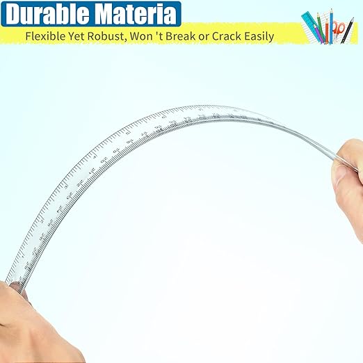 32 Pack Clear Ruler 12 Inch Bulk with Centimeters and Millimeters, Metric Rulers Measuring Drawing Tool for Kids, Ideal Back to School Office Home Supplies-DeskLoop Office