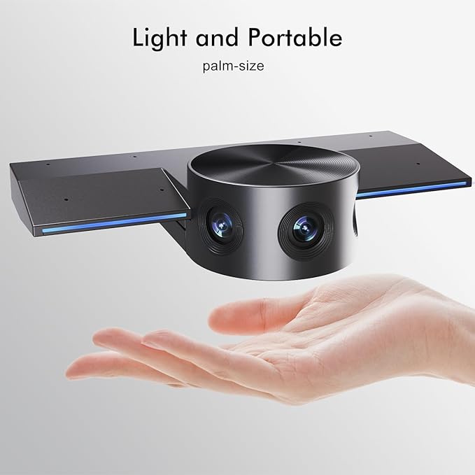 Panoramic 180° Video Camera, Immersive Video Conference Experience, both Overall and Speakers’ Close-up view, 1080P Webcam for Huddle Room and Homebased Office, Plug and Play with Micro SD Card Slot-DeskLoop Office