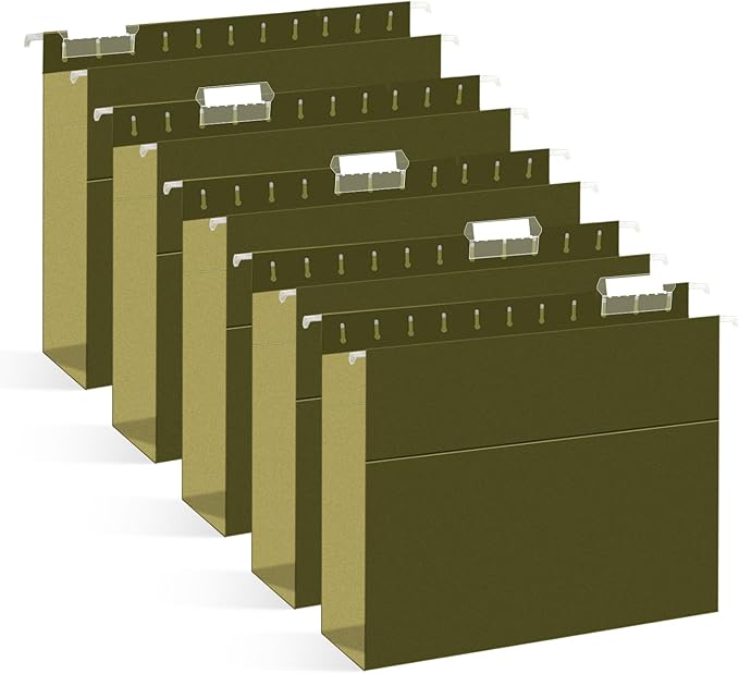 Extra Capacity Hanging File Folders, RAZCC 30 Pack Letter Size Reinforced Hanging Folders with Heavy Duty 2 Inch Expansion for Bulky Files, Filing Cabinet, Adjustable Tabs, Green-DeskLoop Office