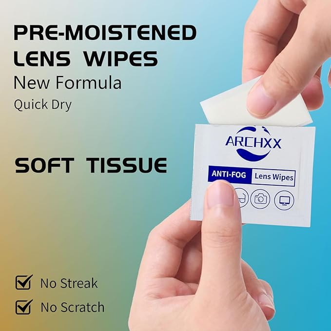 Anti Fog Wipes for Glasses, 120 Count,Pre-Moistened Cleaning Wipes, Lens Cleaner Wipe for Eyeglasses,Sunglasses,Goggles,Screen,Phone,Individually Wrapped Eye Glasses Cleaner-DeskLoop Office
