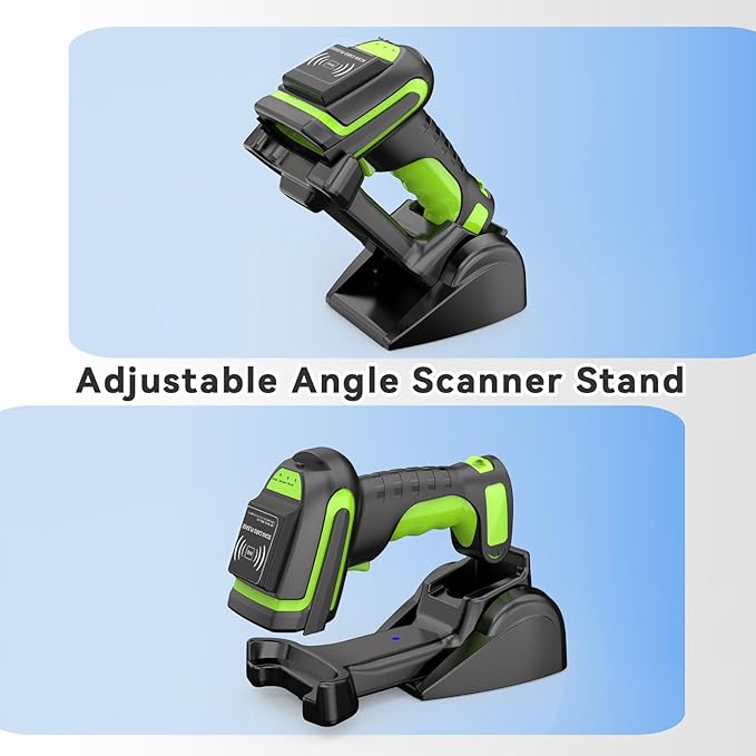 Alacrity Wireless Charging 1D 2D Barcode Scanner, UHF RFID Tags Reader, 2.4Ghz Wireless Bluetooth Wired 3 in 1 Connectivity, for Retail, Logistics, Manufacturing-DeskLoop Office