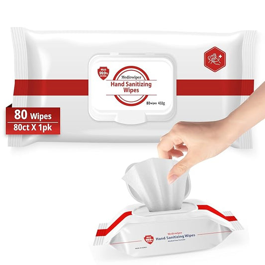 MEDIWIPER 80ct Alcohol-Free Hand Sanitizing Wipes Unscnted Wet Wipe, Hand Sanitizer (80 Wipes (80 * 1))-DeskLoop Office