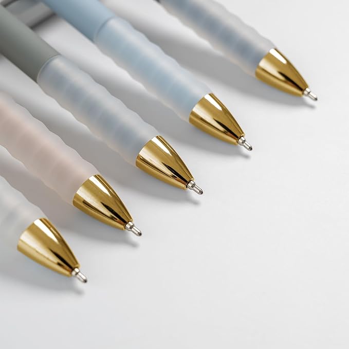 1.0mm Ballpoint Pens Retractable Cute Black Ink Pens with Silicone Grip Smooth Writing Suitable for Office, Note-taking (18 pcs)-DeskLoop Office