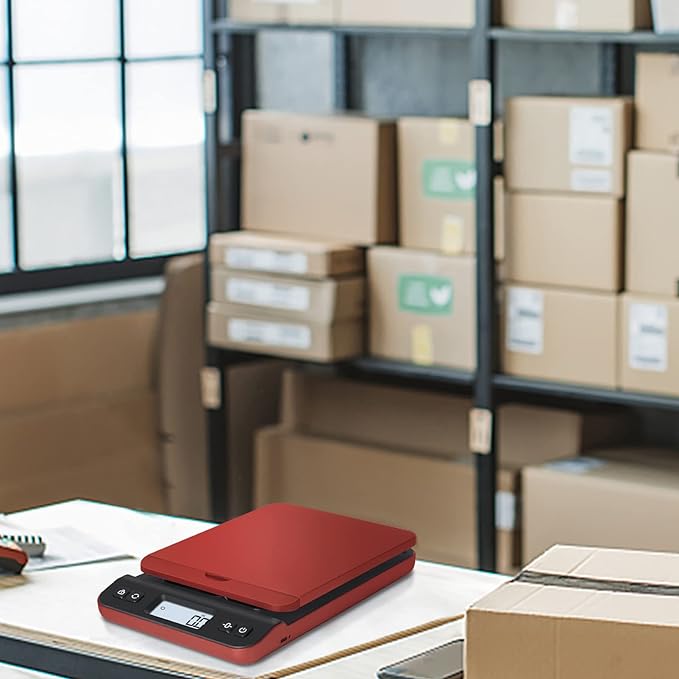 QP Shipping Scale, 86lb/0.1oz Digital Scale for Packages, Postal Scale with Hold/Tare Function, Back-lit LCD Display, Flip-up Holder, Shipping Scale for Small Business, Battery & Tape Measure Included-DeskLoop Office