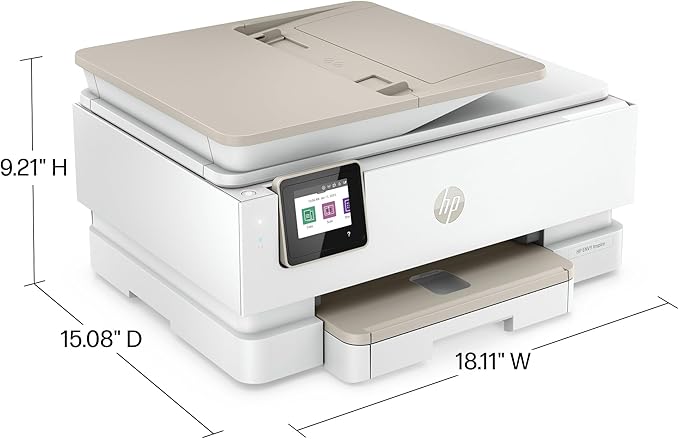 HP ENVY Inspire 7955e Wireless Color Inkjet Printer, Print, scan, copy, Easy setup, Mobile printing, Best-for home, 3 month Instant Ink trial included, White-DeskLoop Office