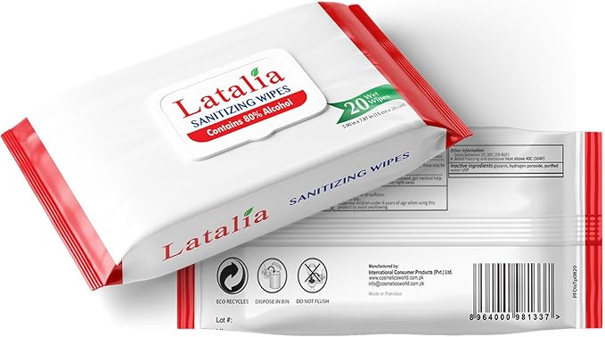 Hand Wipes | 80% Alcohol Hand Sanitizer Wipes for Hands & Face Moisturizing, Gentle, Convenient and Fragrance Free (Pack 0f 1, 20 Counts)-DeskLoop Office