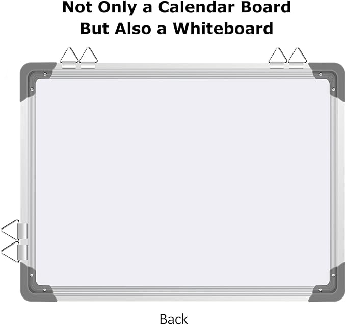 EAONE 16x12 in Double Side Whiteboard Calendar & Cork Board Combo for Wall, 3 in 1 Magnetic Dry Erase Whiteboard Monthly Calendar and Bulletin Board with Aluminum Frame for Home Office Kitchen-DeskLoop Office