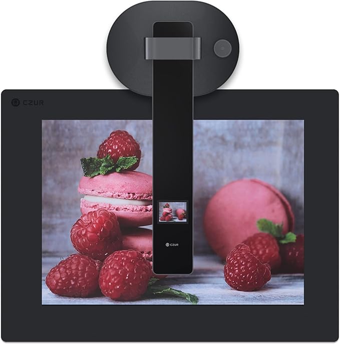 CZUR Aura Pro Portable Book Scanner, A3 Document Scanner, Auto-Flatten & Fingerprint Removal Technologies, Multi-Language OCR, 90° Foldable, for Mac & Windows-DeskLoop Office