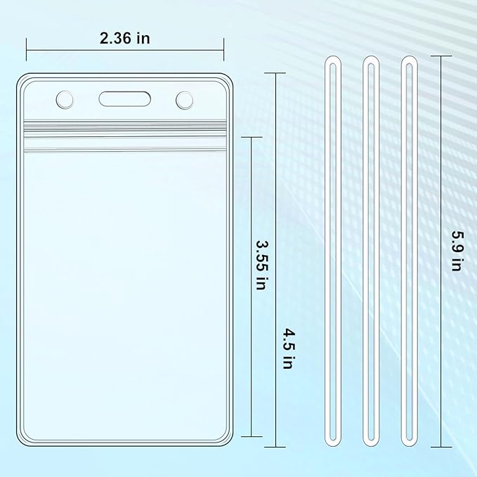 100 Pack Clear Plastic Luggage Bag Tag Holder Badge Label Tag Holder with 100 Pack Luggage Loops Straps for Office Business Travel Supplies-DeskLoop Office