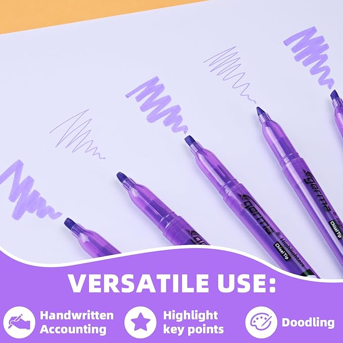 Purple Highlighters, 36 Pack, Chisel Tip Highlighter Pack, Quickly Drying, Perfect for Students Kids Adults Classroom, Office, School Supplies-DeskLoop Office