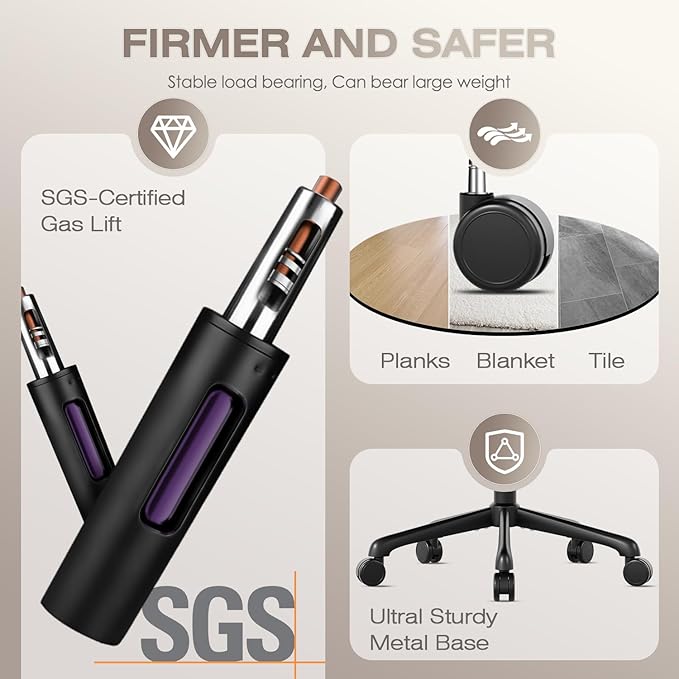 T96C Ergonomic Home Office Chair, Mesh Computer Desk Chair with 4D Armrests, Adjustable Lumbar Support,Tilt Function, Executive Rolling Swivel Task Chair for Long Hours (Stone)-DeskLoop Office