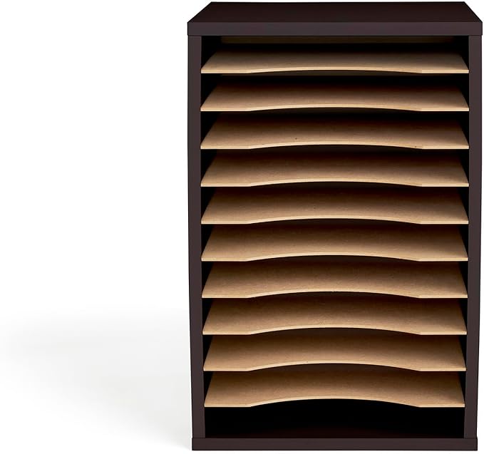 Safco Products Vertical Desktop Sorter, 11 Compartment, Black-DeskLoop Office