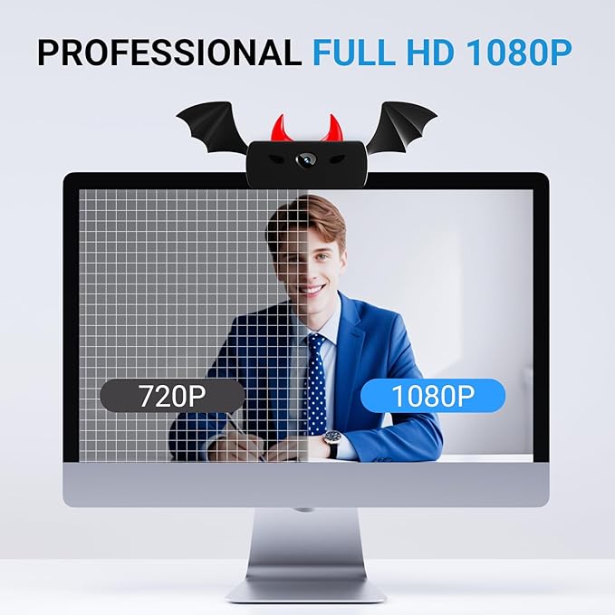 Webcam,Webcams for PC,HD 1080P Web cam,Noise Cancellation,Plug & Play USB Webcam for Laptop, Desktop, PC, Mac, Zoom, Skype, Streaming-DeskLoop Office