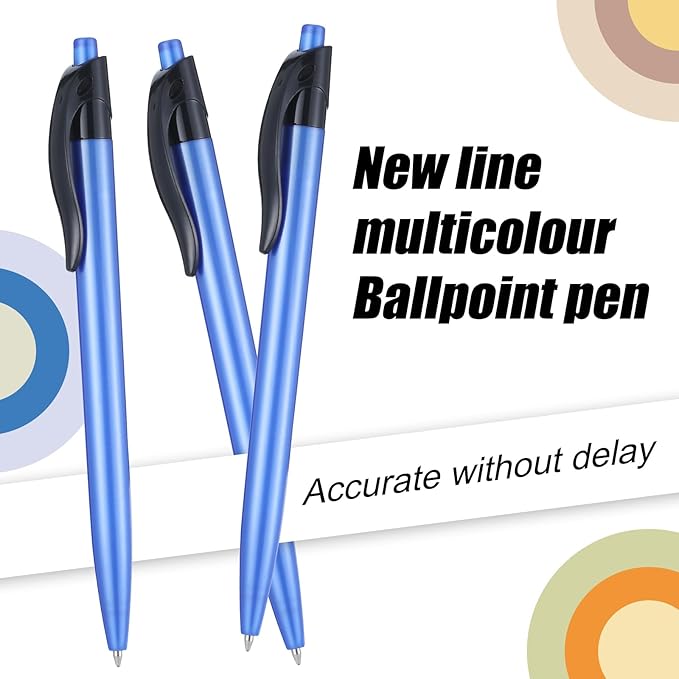 Retractable Blue Ballpoint Pen for Smooth Writing 1.0mm Medium Pack of 50, Click pens with Comfort grip, Idea for Journaling, Planner, Note Taking Office School Supplies-DeskLoop Office