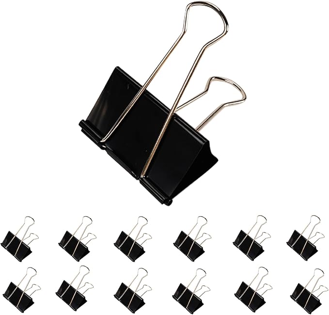 Jumbo Binder Clips 3 Inch - Extra Large Binder Clips 12 Pack, Heavy Duty Office Binder Clips for Paper, Documents, School & Office Supplies (12, 3 inch)-DeskLoop Office